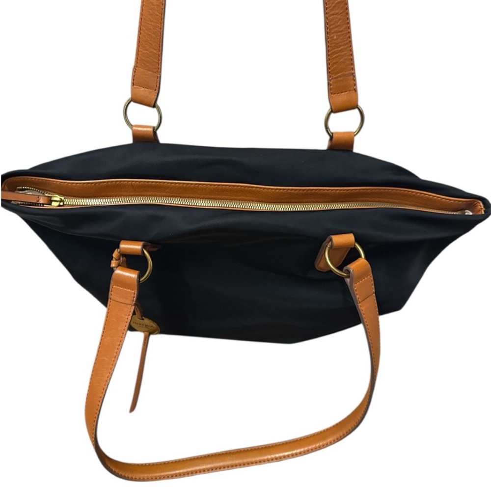 Margot New York Nylon Tote Bag with Tan Straps - Picture 4 of 11